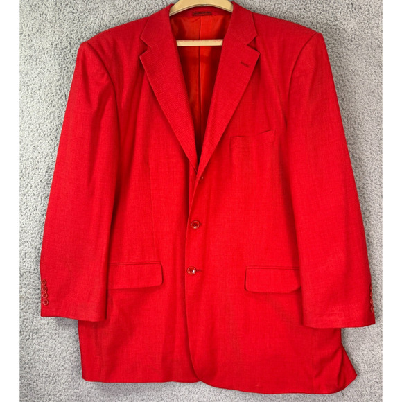 JP Designed In Italy Santa Suit Mens 52R Jacket 48x29 Pants Red - Picture 2 of 16